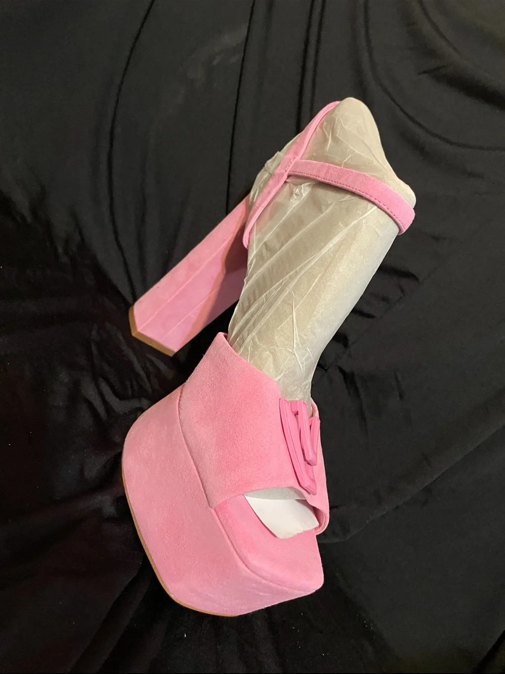 Gianni Bini Pastel Pink Platform Block Heel Sandals